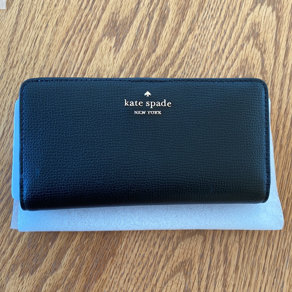 Kate Spade Darcy Large Slim Bifold Wallet In Black Nwt
